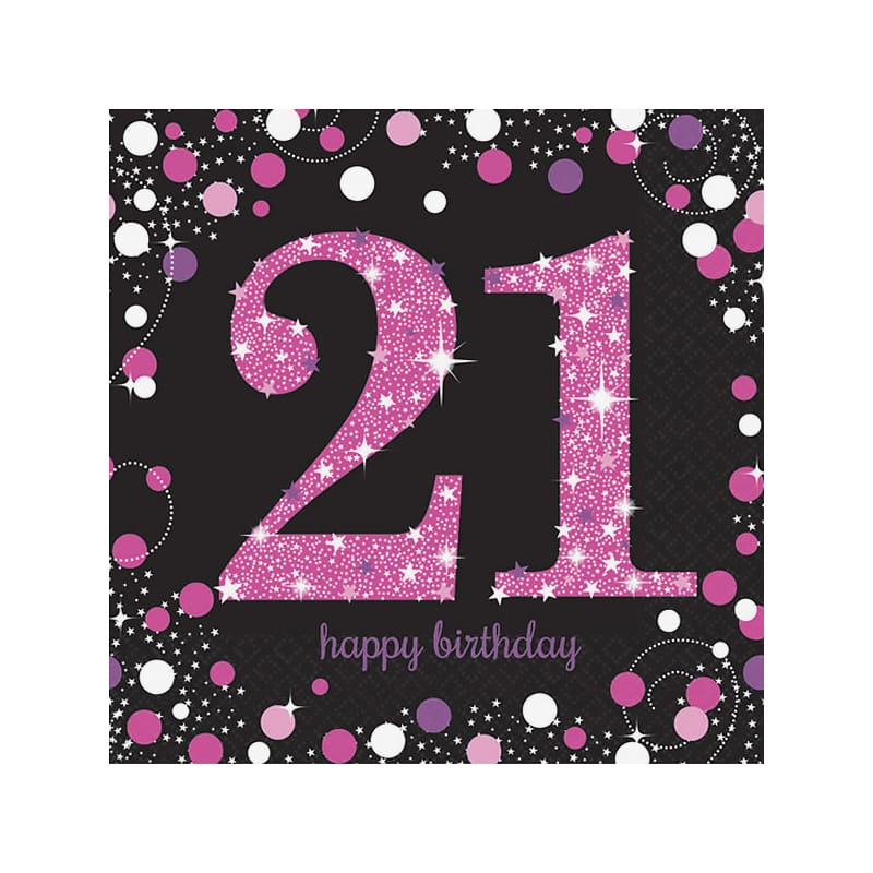 Napkins Lunch 21 Sparkling Pink Pk16