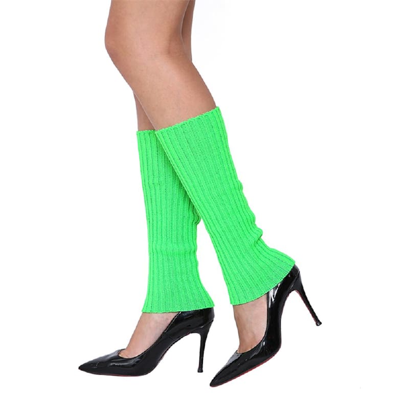 Leg Warmers Knitted Lime Green