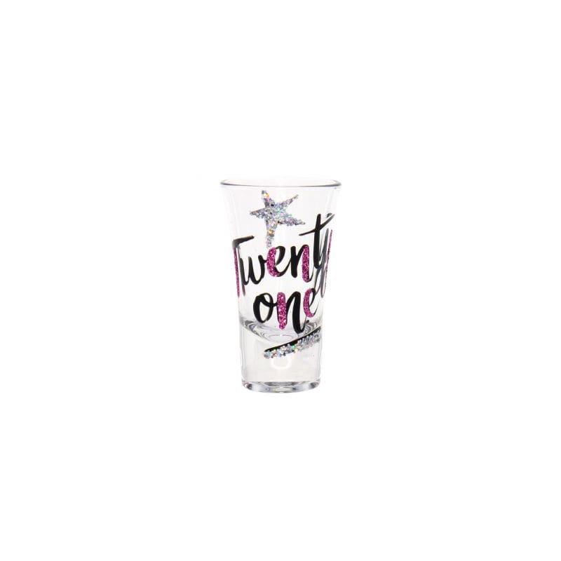 Shot Glass 21 Twenty One Pink Holographi