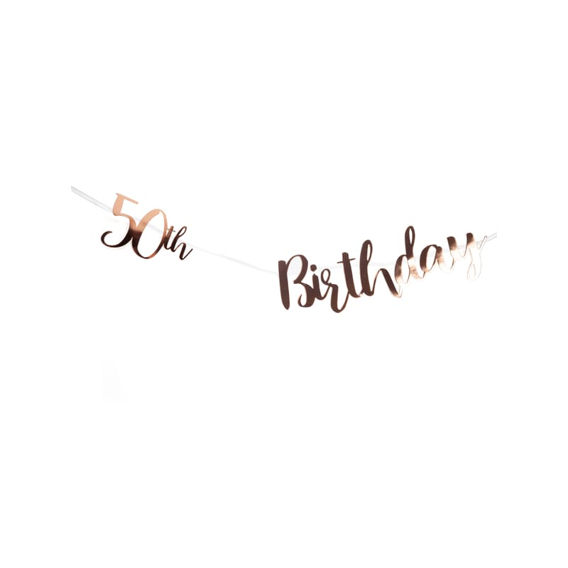 Letter Bunting 50th Bday Rose Gold DNR