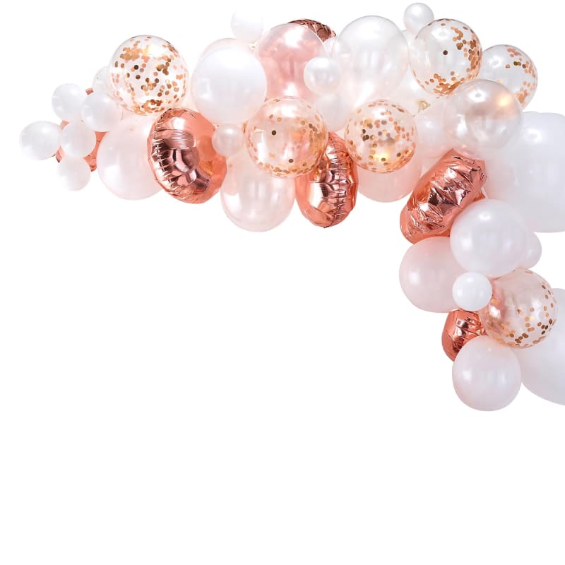 Balloon Garland Kit White and Rose Gold