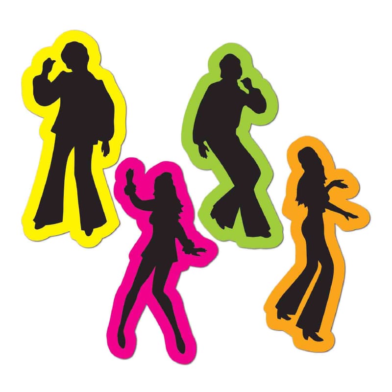 Cutout 70's Disco Dancer Silhoue Pk4 DNR