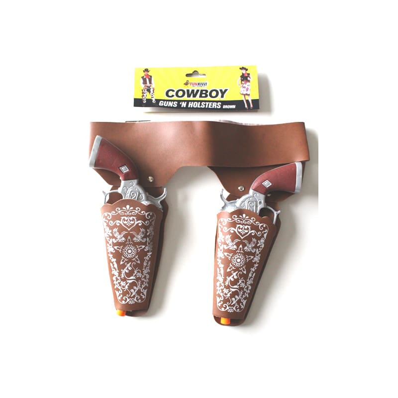 Cowboy Belt and Holster Double Brown
