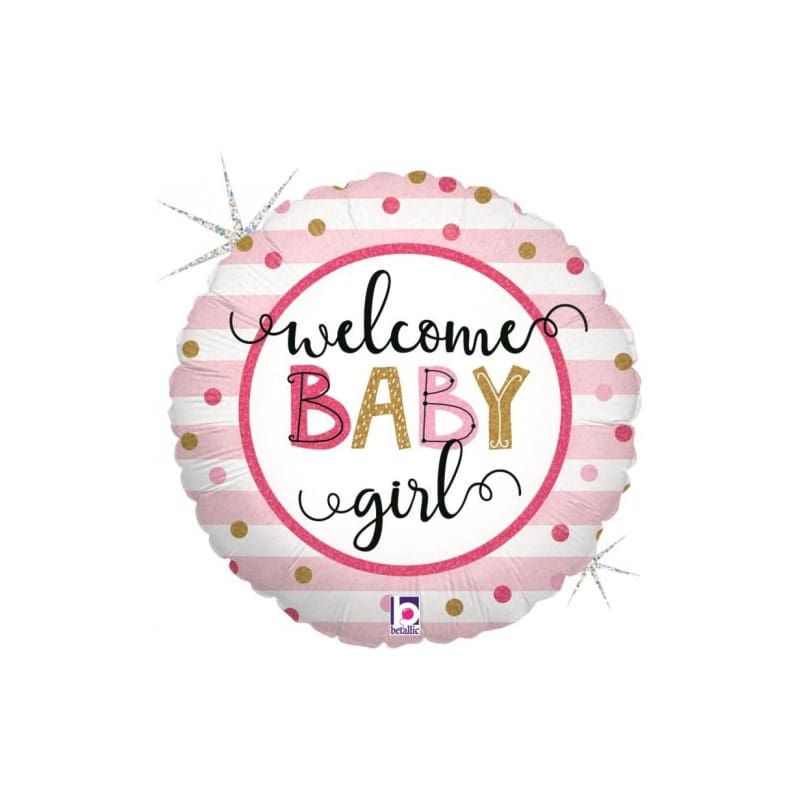 Foil 45cm Welcome Baby Girl