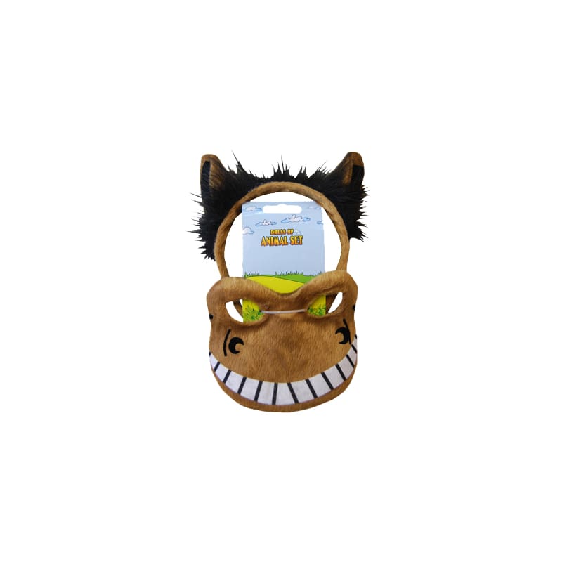 Mask and Headband Horse Brown
