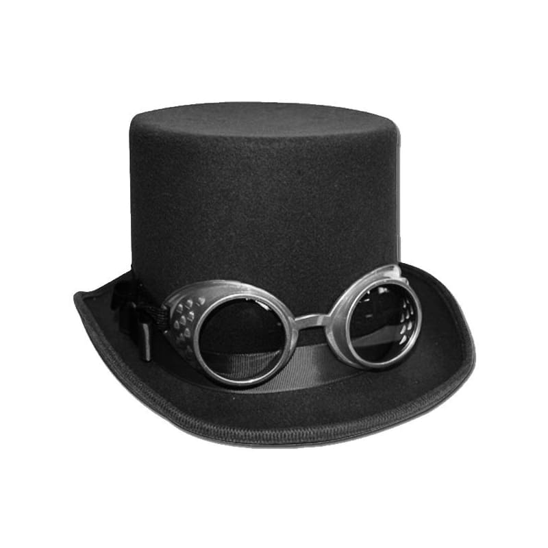 Hat Steampunk Black with Goggles