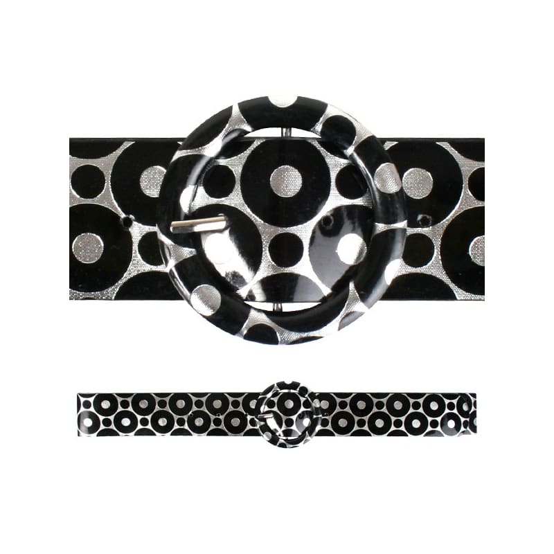 Belt Silver and Black Circles