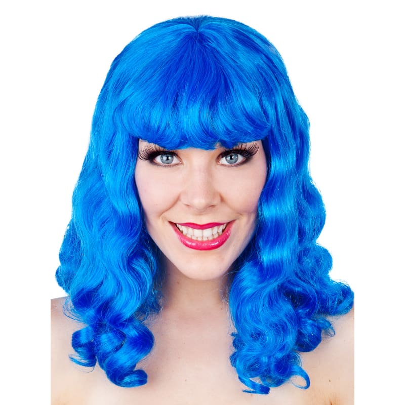 Wig Katie Long Blue Curly Crimped