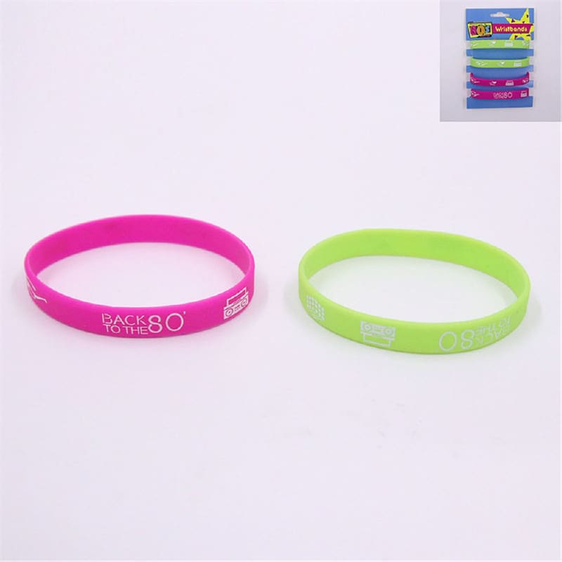 Bracelet Rubber 80's Green Pink Pk4