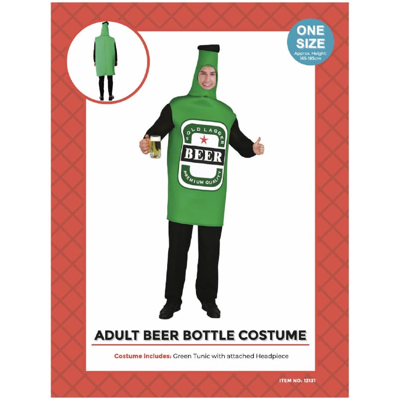 Costume Adult Beer Bottle Green