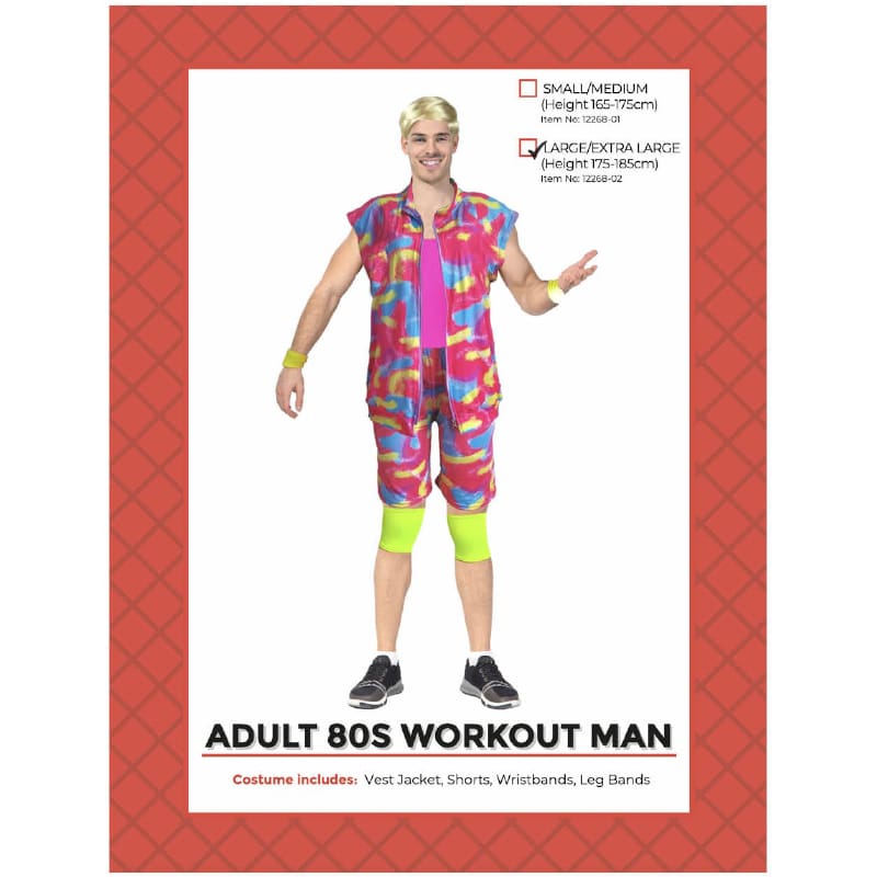 Costume Adult Barbie Ken Workout Man LXL
