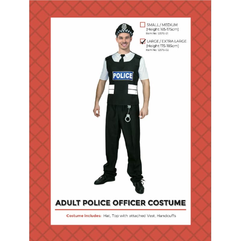 Costume Adult Police Man LXL