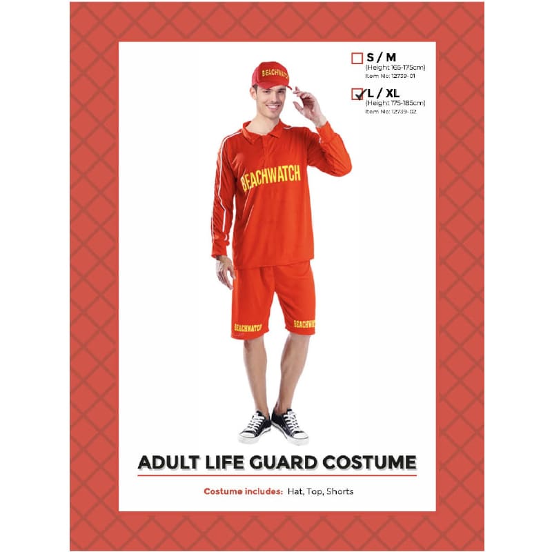 Costume Adult Lifeguard LXL