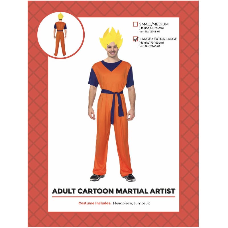 Costume Adult Martial Artist Cartoon LXL