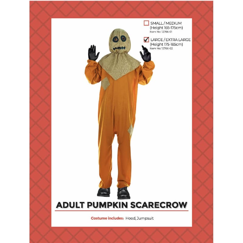 Costume Adult Pumpkin Scarecrow LXL