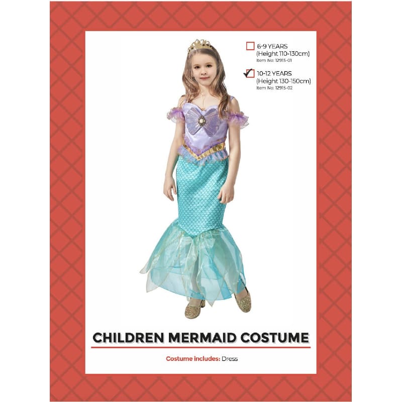 Costume Child Mermaid Dress 10-12
