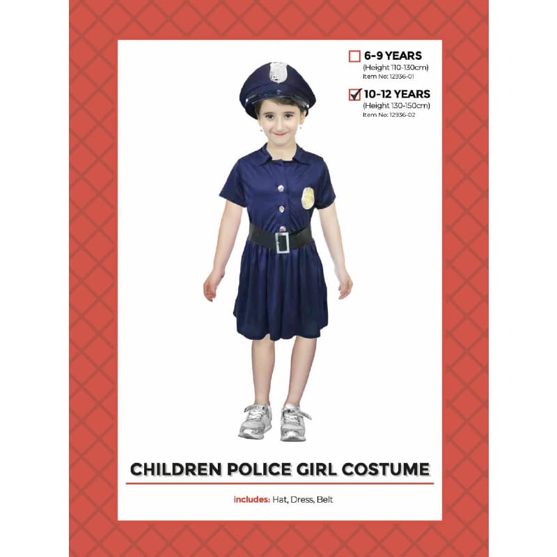 Costume Child Police Girl 10-12