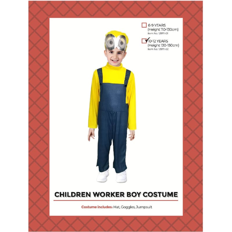 Costume Child Minion Worker 10-12