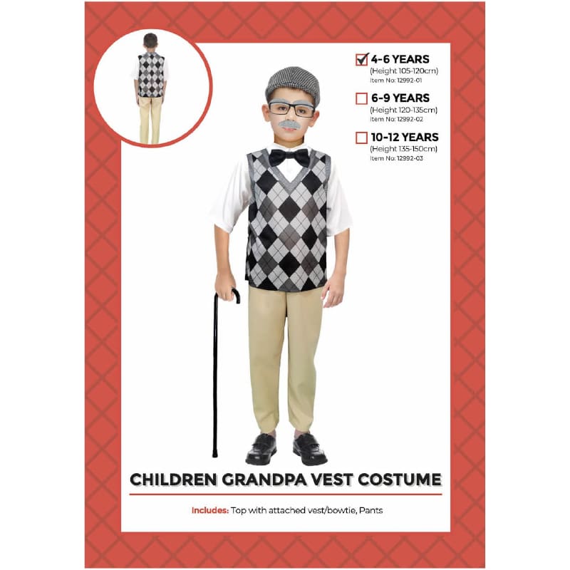 Costume Child Old Man Vest 4-6
