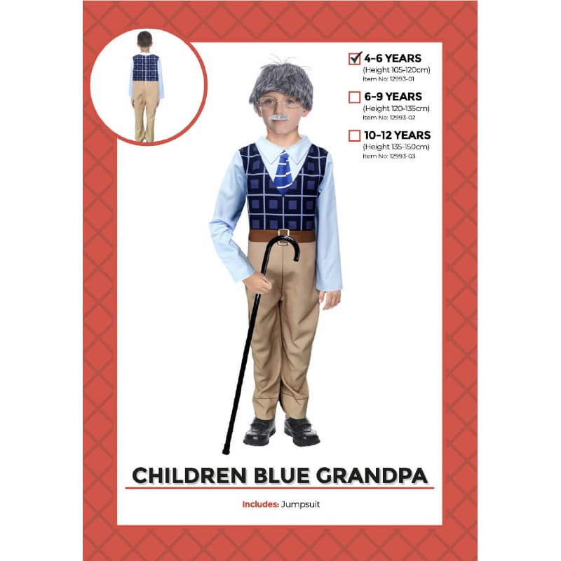 Costume Child Old Man Blue 4-6