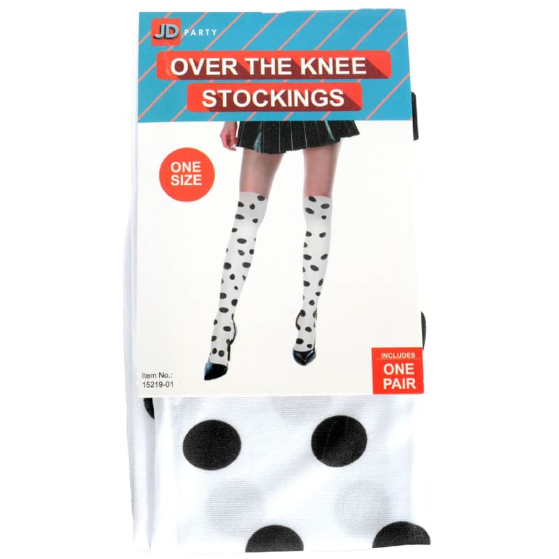 Stockings White with Black Spots