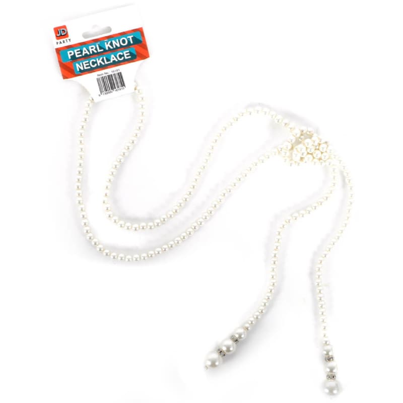 Necklace Beads White Pearl Knotted