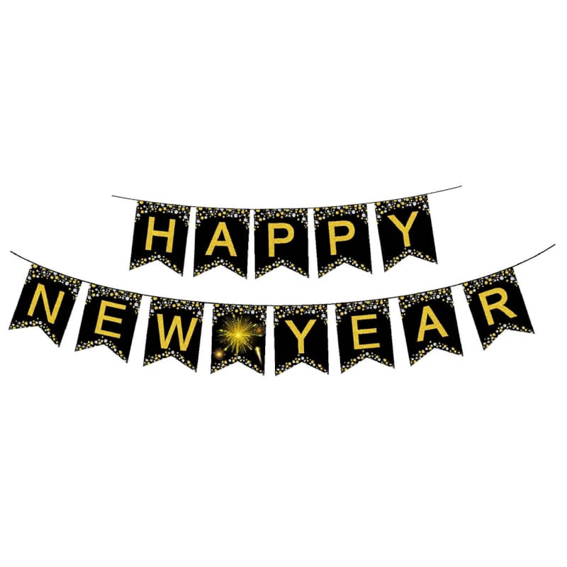 New Years Banner Black Gold