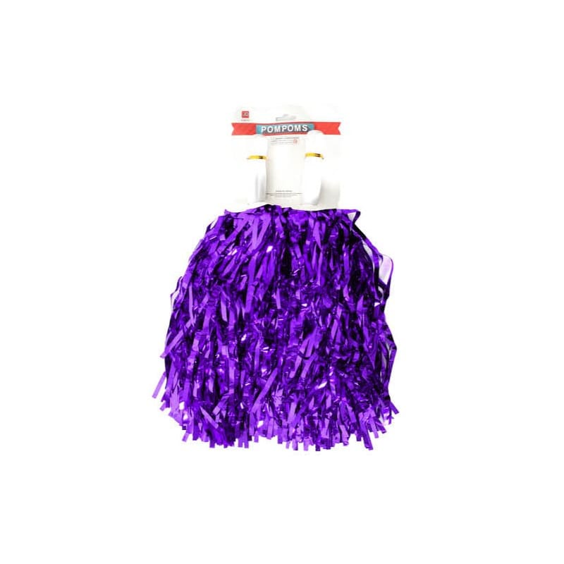 Pom Poms Purple Tinsel Pk2