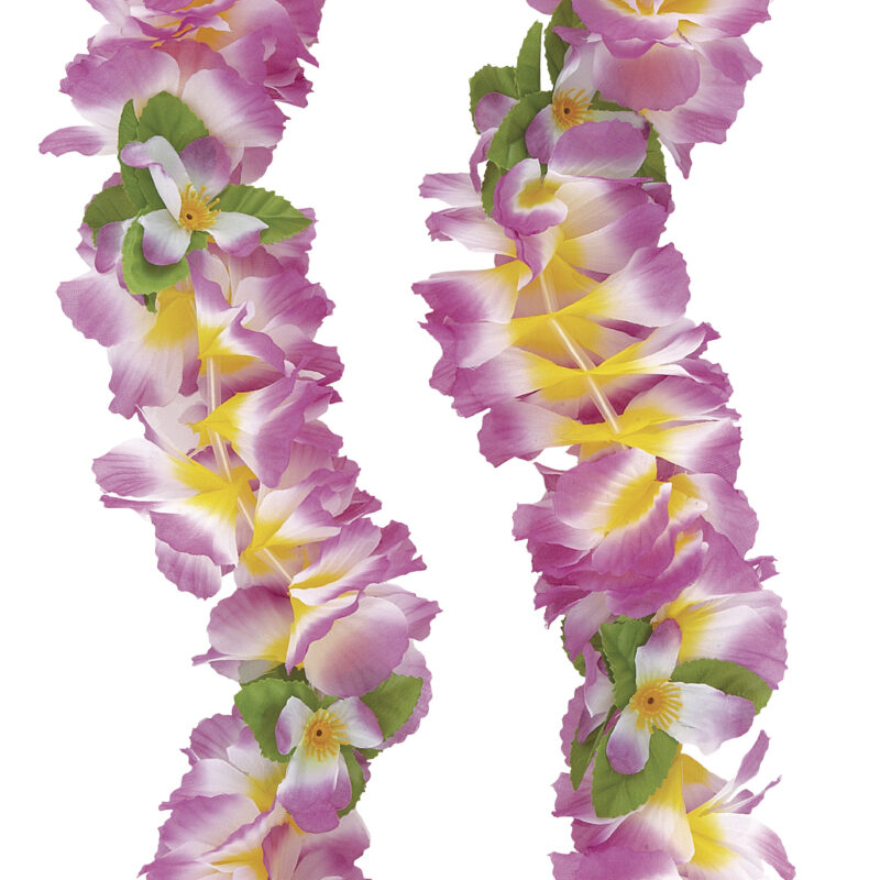 Luau Fancy Orchid Lei Purple Yellow DNR