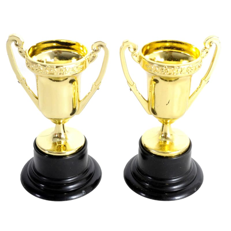 Trophy Gold Black Base 9cm Pk2