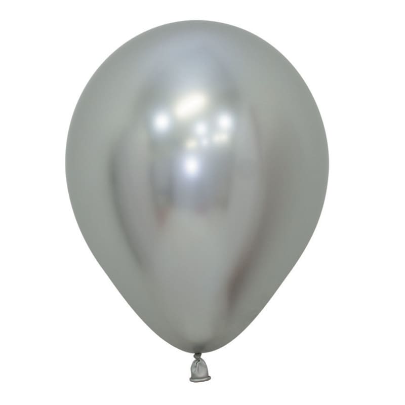 Balloons 12cm Reflex Silver Pk50