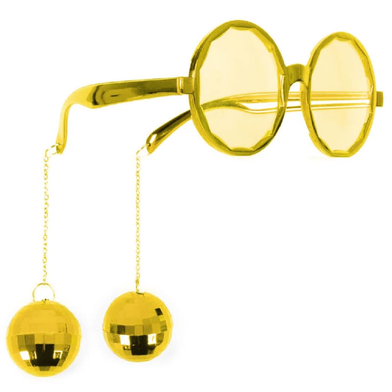 Sunglasses with Disco Balls Gold