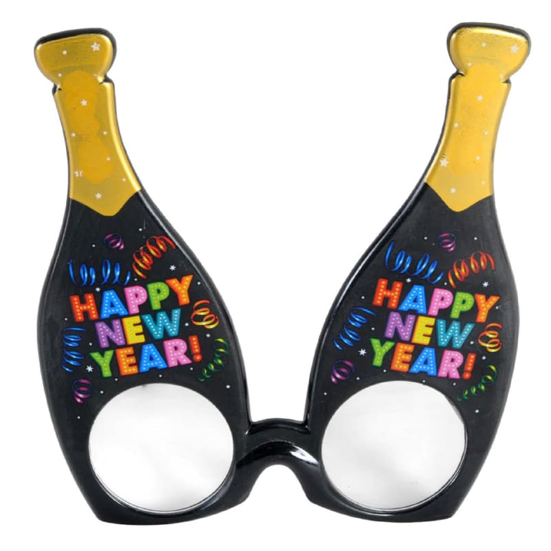 Sunglasses New Year Champagne Bottles