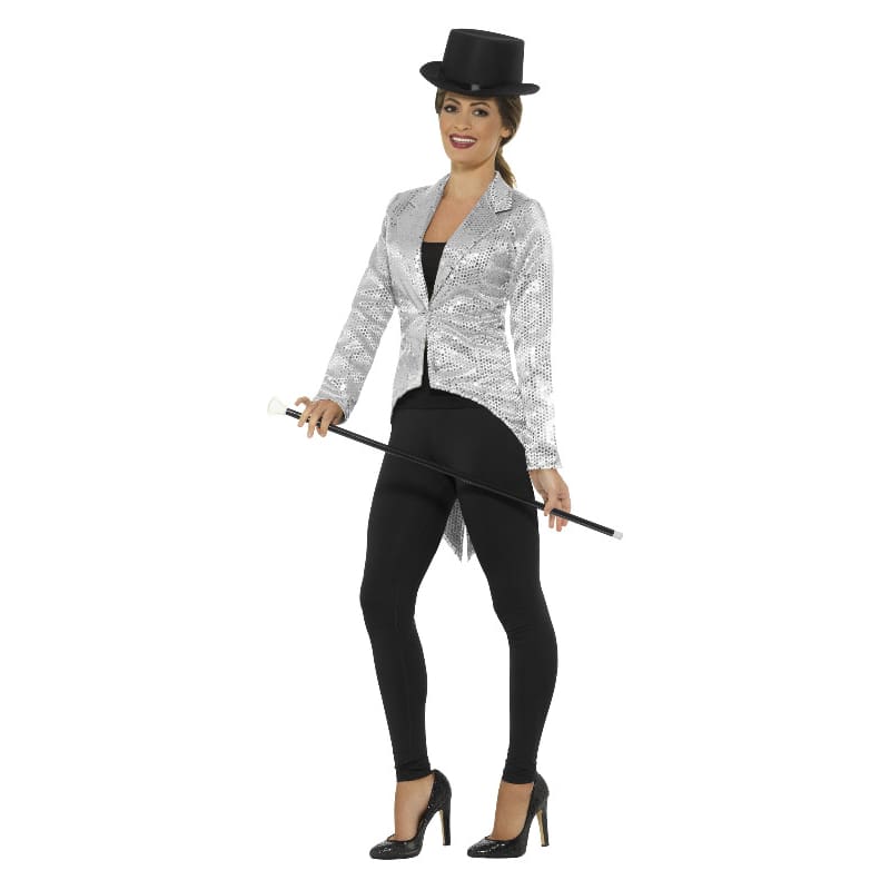 Costume Adult Sequin Tailcoat Silver M