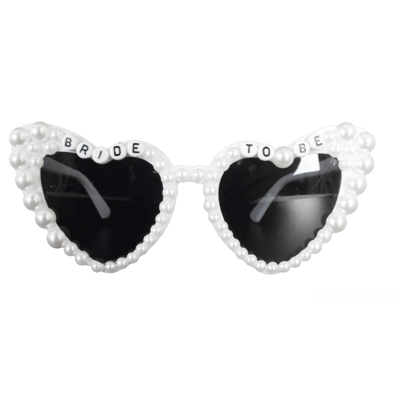 Sunglasses Bride To Be Hearts White
