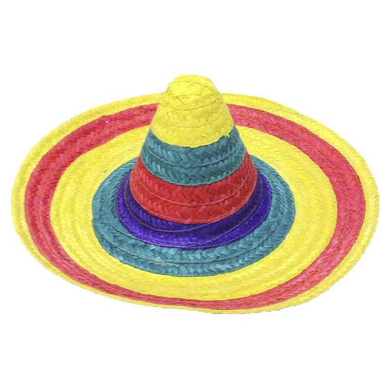 Sombrero Hat Mexican Multi Yellow Tip