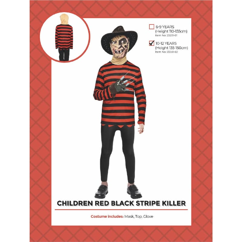 Costume Child Freddy Stripe Killer 10-12
