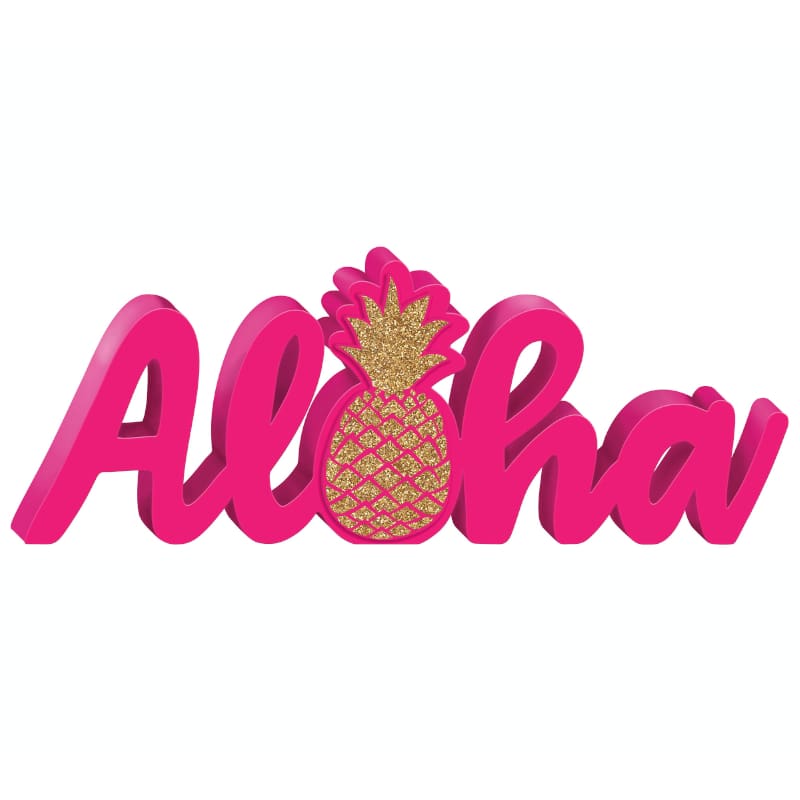 Sign Aloha Pink Gold Pineapple DNR