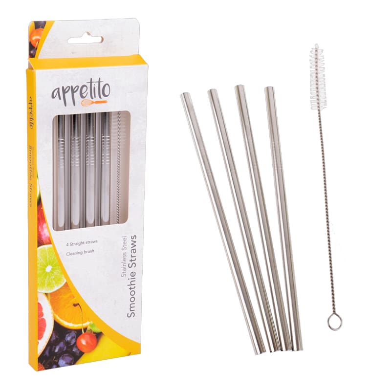 Straws Reusable Smoothie Pk4