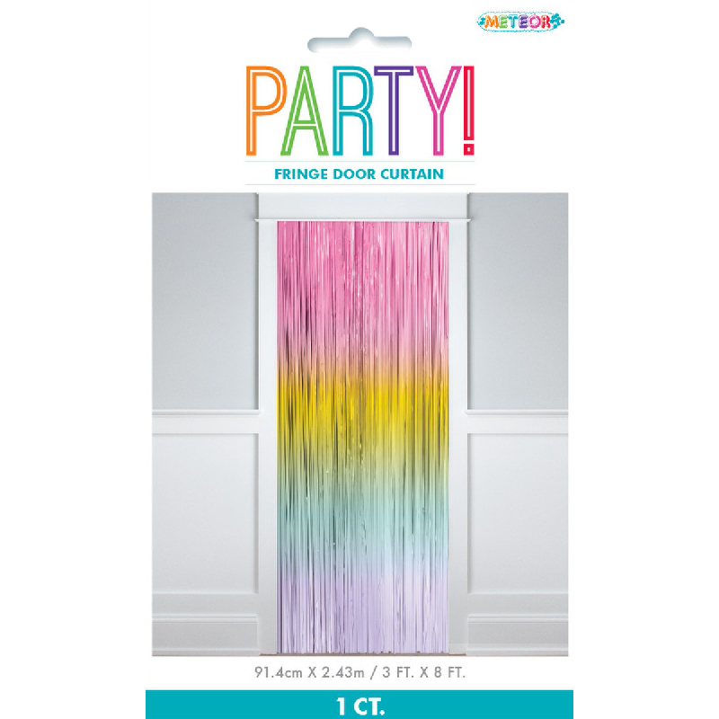 Foil Curtain Pastel Rainbow 90cm x 240cm