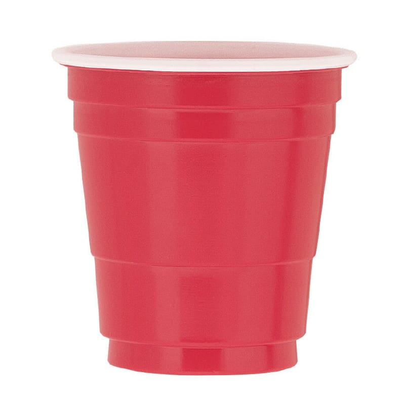 Shot Glass Plastic Red 59ml Pk20