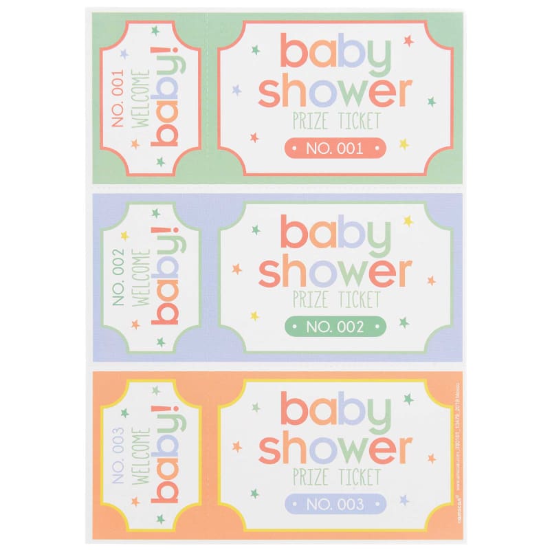 Baby Shower Prize Tickets Pk48 DNR