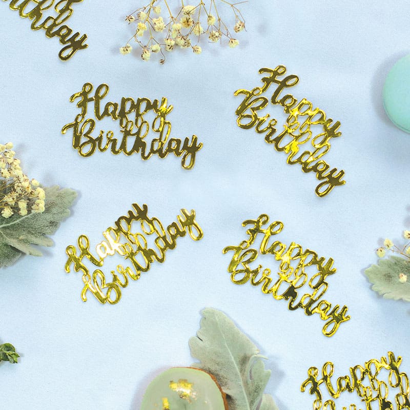 Confetti Jumbo Foil Bday Gold Pk10 DNR