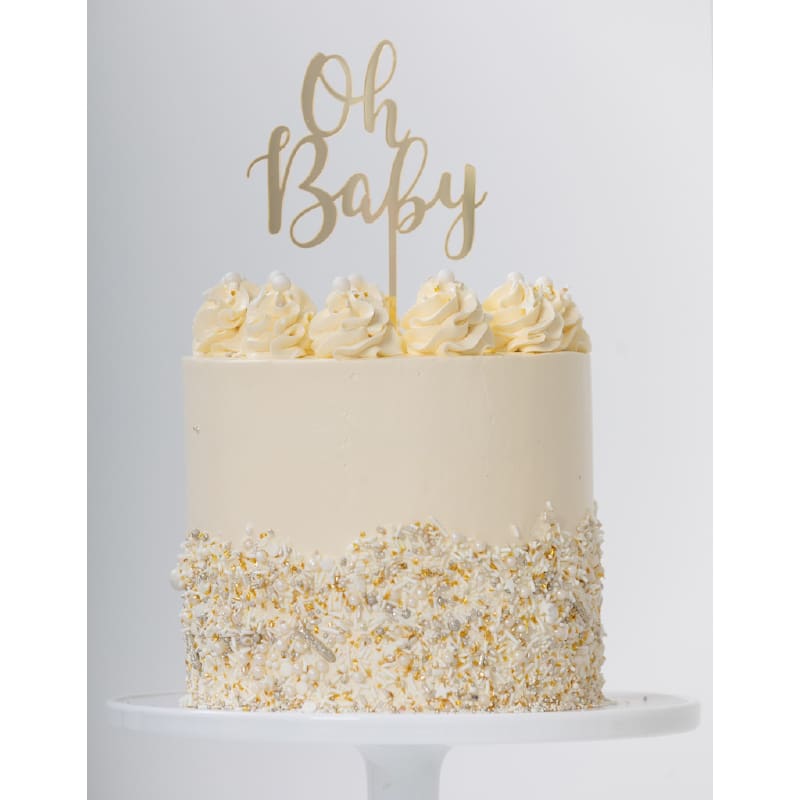 Cake Topper Acrylic Oh Baby Gold