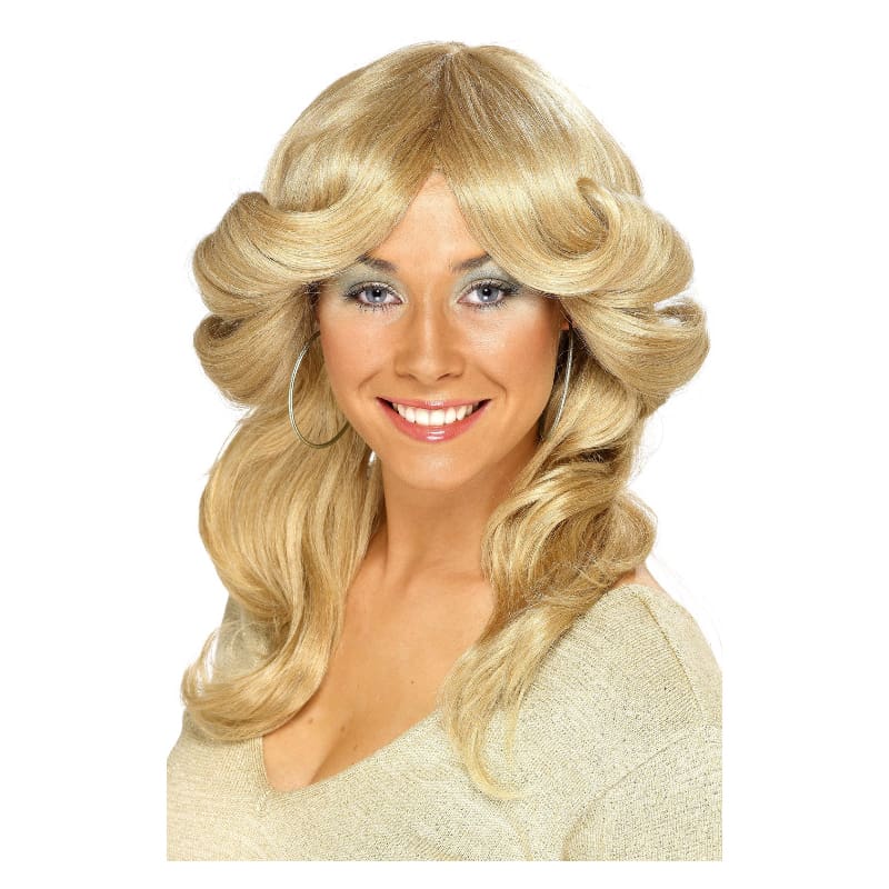 Wig Wavy and Layered Blonde 70's Flick