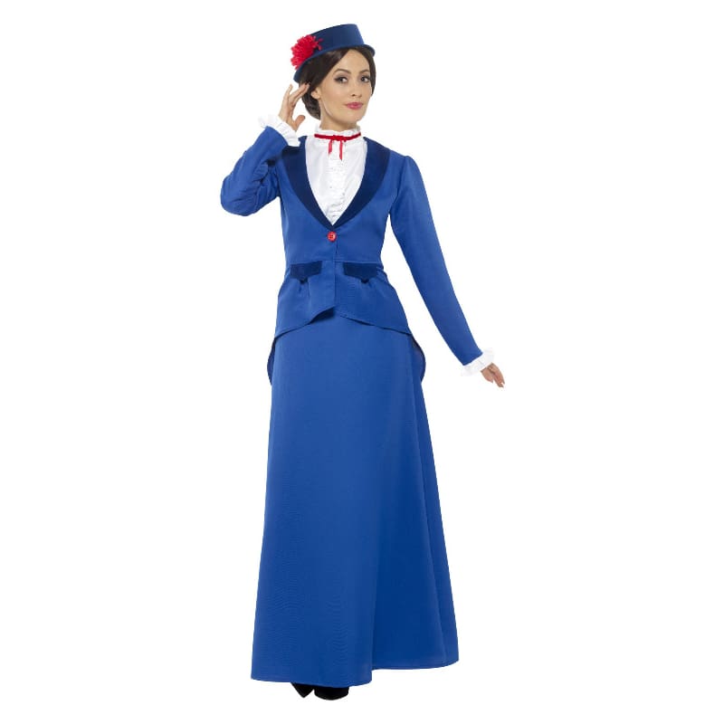 Costume Adult Victorian Nanny Blue M