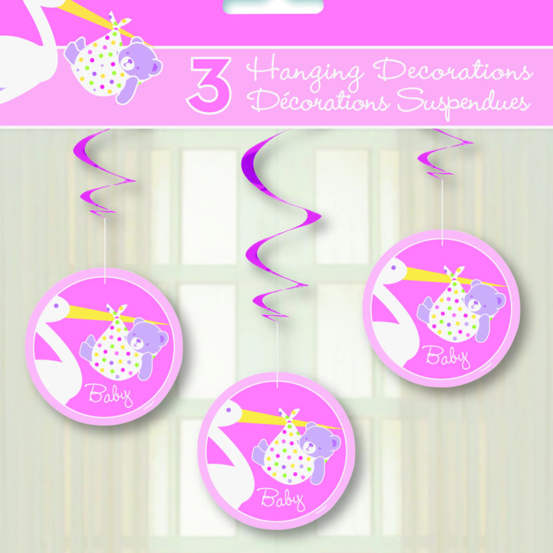 Hanging Swirls Baby Stork Pink Pk3 DNR