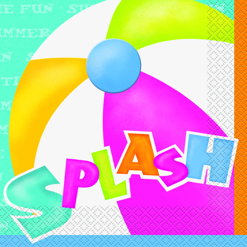 Napkins Lunch Pool Party Splash Pk16 DNR