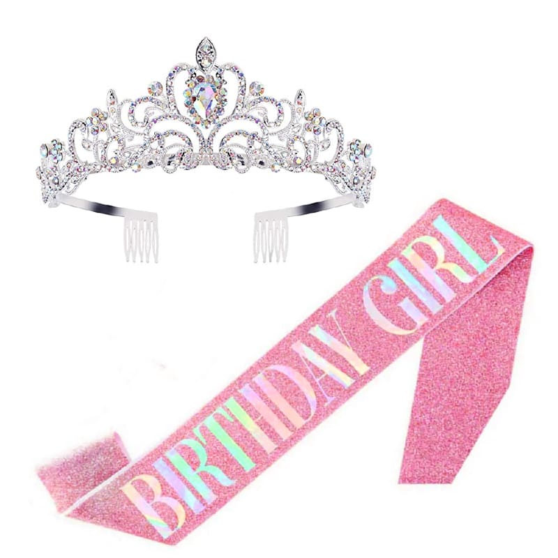Sash and Tiara Set Birthday Girl PinkNLA