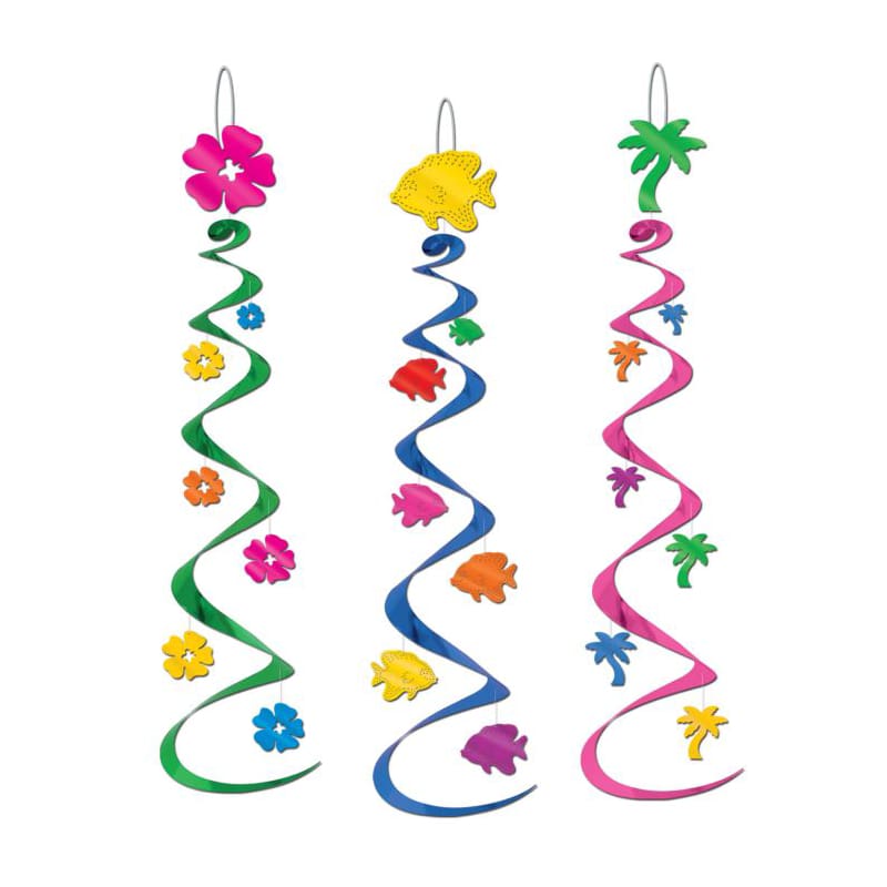 Hanging Swirls Hawaiian Luau Pk3 DNR